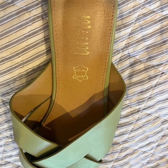Mi.iM Reece Woven Leather Mint Green Pistachio Open Toe Slide, Sz 9 - Picture 5 of 9